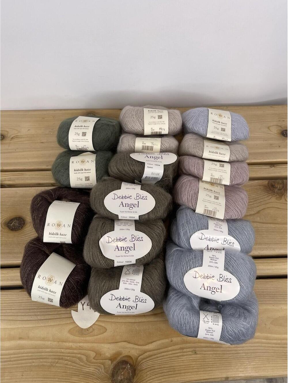 Rowan Kidsilk Haze &Debbie Bliss Angel Yarn Lot of 17 Mohair Silk Laceweight